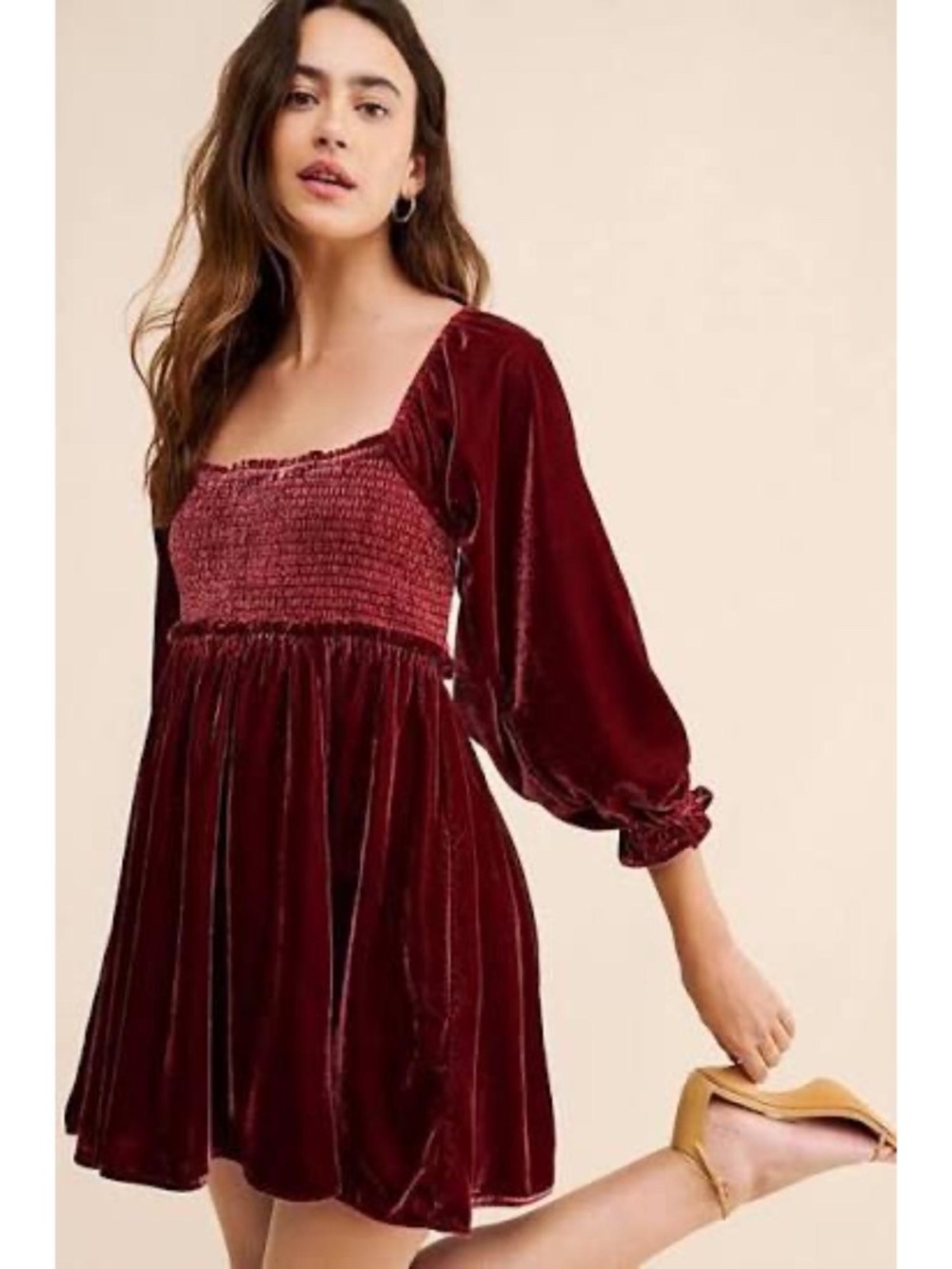 Free People Daphne Velvet Mini Dress
